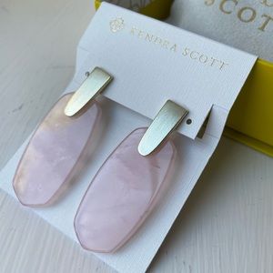 Kendra Scott ✨ Marty Rose Quartz and Gold Earrings